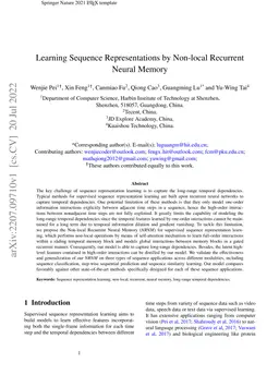 Learning Sequence Representations by Non-local Recurrent Neural Memory