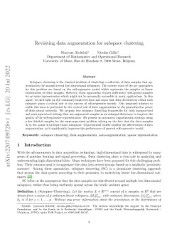 Revisiting data augmentation for subspace clustering