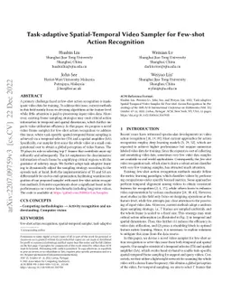 Task-adaptive Spatial-Temporal Video Sampler for Few-shot Action
  Recognition