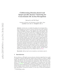 Collaborating Domain-shared and Target-specific Feature Clustering for
  Cross-domain 3D Action Recognition