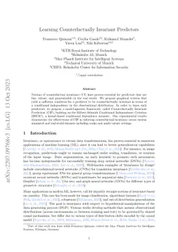 Learning Counterfactually Invariant Predictors