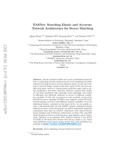 EASNet: Searching Elastic and Accurate Network Architecture for Stereo
  Matching