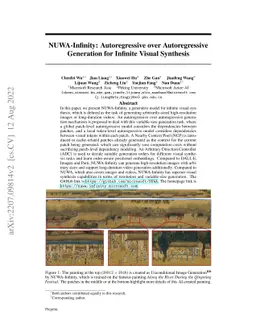 NUWA-Infinity: Autoregressive over Autoregressive Generation for
  Infinite Visual Synthesis