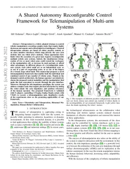 A Shared Autonomy Reconfigurable Control Framework for Telemanipulation
  of Multi-arm Systems