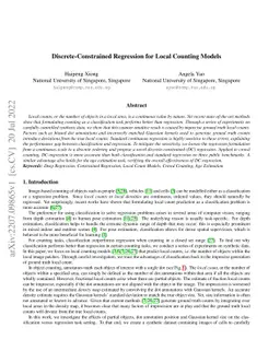 Discrete-Constrained Regression for Local Counting Models