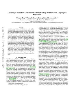 Learning to Solve Soft-Constrained Vehicle Routing Problems with
  Lagrangian Relaxation