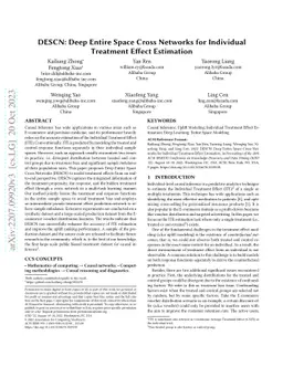 DESCN: Deep Entire Space Cross Networks for Individual Treatment Effect
  Estimation