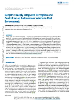 DeepIPC: Deeply Integrated Perception and Control for an Autonomous
  Vehicle in Real Environments
