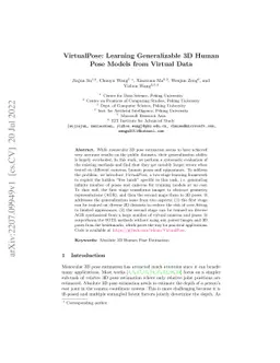 VirtualPose: Learning Generalizable 3D Human Pose Models from Virtual
  Data