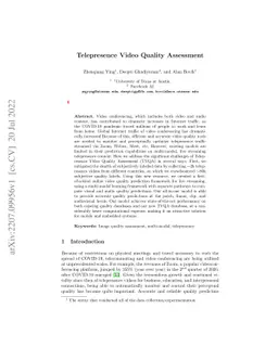 Telepresence Video Quality Assessment