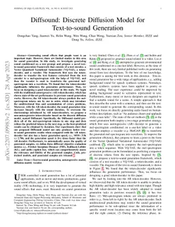 Diffsound: Discrete Diffusion Model for Text-to-sound Generation