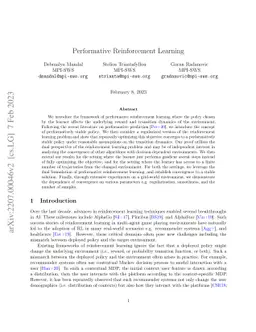 Performative Reinforcement Learning