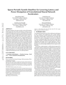 Sparse Periodic Systolic Dataflow for Lowering Latency and Power
  Dissipation of Convolutional Neural Network Accelerators