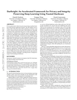 DarKnight: An Accelerated Framework for Privacy and Integrity Preserving
  Deep Learning Using Trusted Hardware