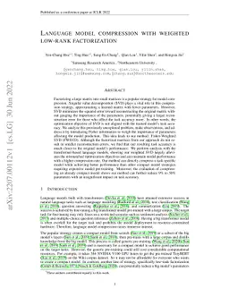 Language model compression with weighted low-rank factorization