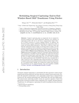 Rethinking Surgical Captioning: End-to-End Window-Based MLP Transformer
  Using Patches