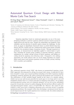 Automated Quantum Circuit Design with Nested Monte Carlo Tree Search