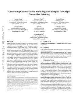 Generating Counterfactual Hard Negative Samples for Graph Contrastive
  Learning
