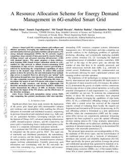 A Resource Allocation Scheme for Energy Demand Management in 6G-enabled
  Smart Grid