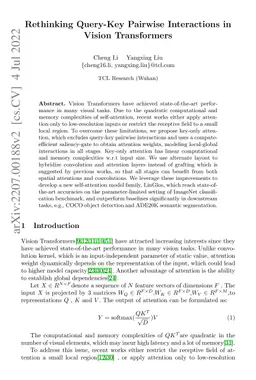Rethinking Query-Key Pairwise Interactions in Vision Transformers