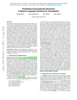 Facilitating Conversational Interaction in Natural Language Interfaces
  for Visualization