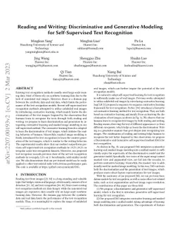 Reading and Writing: Discriminative and Generative Modeling for
  Self-Supervised Text Recognition