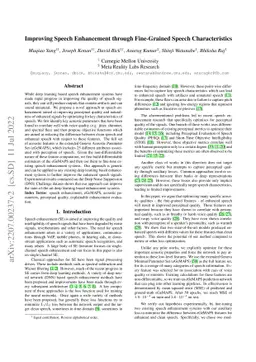 Improving Speech Enhancement through Fine-Grained Speech Characteristics