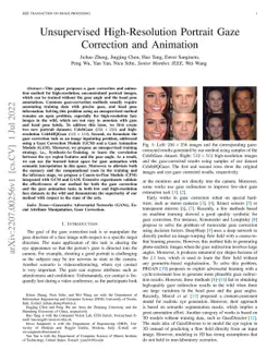 Unsupervised High-Resolution Portrait Gaze Correction and Animation