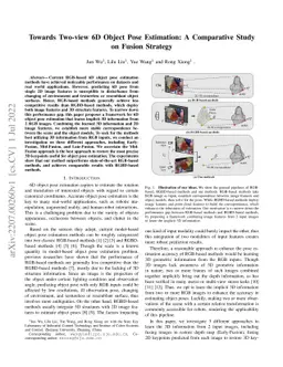 Towards Two-view 6D Object Pose Estimation: A Comparative Study on
  Fusion Strategy