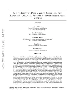 Multi-Objective Coordination Graphs for the Expected Scalarised Returns
  with Generative Flow Models