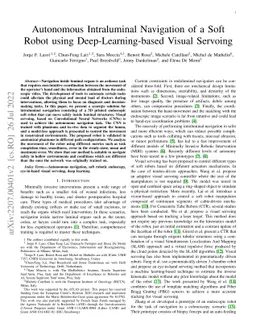 Autonomous Intraluminal Navigation of a Soft Robot using
  Deep-Learning-based Visual Servoing
