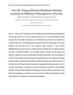 AI in 6G: Energy-Efficient Distributed Machine Learning for Multilayer
  Heterogeneous Networks