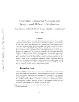 Generative Adversarial Networks and Image-Based Malware Classification