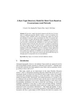 A Rare Topic Discovery Model for Short Texts Based on Co-occurrence word
  Network