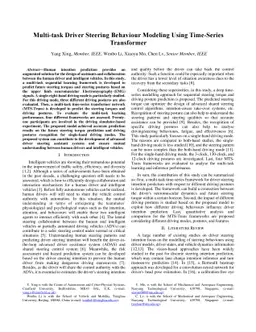 Multi-task Driver Steering Behaviour Modeling Using Time-Series
  Transformer
