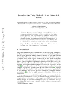 Learning Job Titles Similarity from Noisy Skill Labels