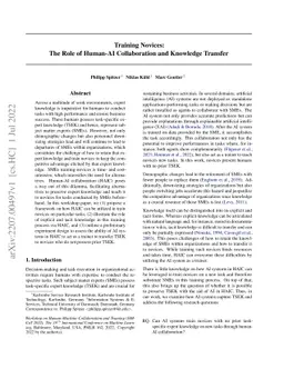 Training Novices: The Role of Human-AI Collaboration and Knowledge
  Transfer