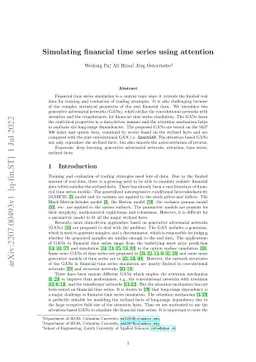 Simulating financial time series using attention