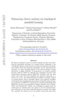 Enhancing cluster analysis via topological manifold learning