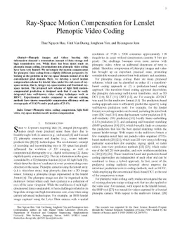 Ray-Space Motion Compensation for Lenslet Plenoptic Video Coding