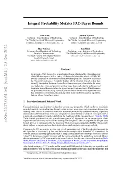 Integral Probability Metrics PAC-Bayes Bounds