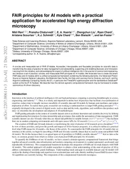 FAIR principles for AI models with a practical application for
  accelerated high energy diffraction microscopy