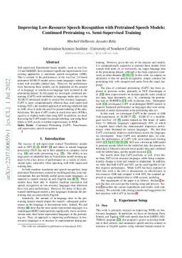 Improving Low-Resource Speech Recognition with Pretrained Speech Models:
  Continued Pretraining vs. Semi-Supervised Training