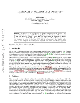 The NPC AI of The Last of Us: A case study