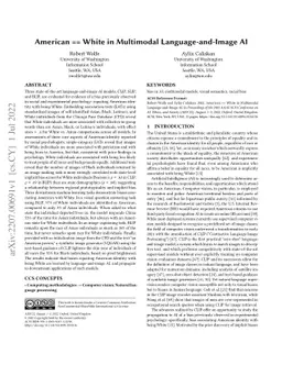 American == White in Multimodal Language-and-Image AI