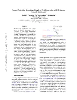 Syntax Controlled Knowledge Graph-to-Text Generation with Order and
  Semantic Consistency