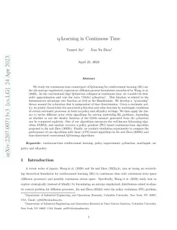 q-Learning in Continuous Time