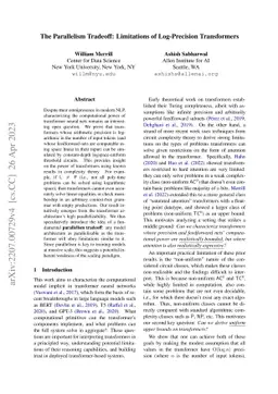 The Parallelism Tradeoff: Limitations of Log-Precision Transformers