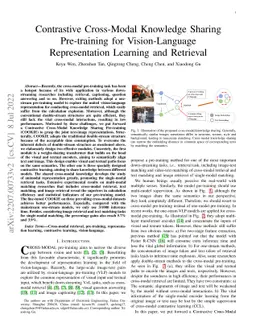 Contrastive Cross-Modal Knowledge Sharing Pre-training for
  Vision-Language Representation Learning and Retrieval