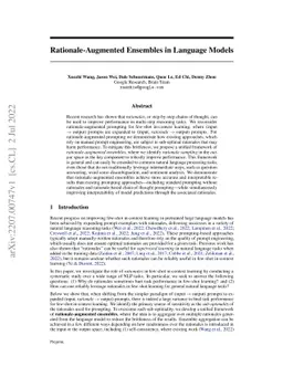 Rationale-Augmented Ensembles in Language Models